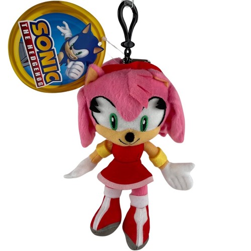 Amy Rose Plushie Sonic The Hedgehog Keychain Belt Purse Bag Charm 7" NEW