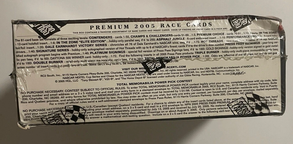 2005 Press Pass Premium Racing Hobby Edition Box Factory Sealed 20 Pack - Image 4 of 4