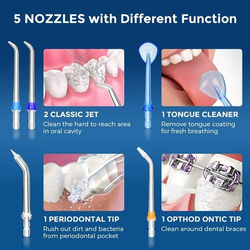 Flosser senza fili irrigatore orale dentale viaggio pulizia denti filo interdentale pick - Foto 5 di 9