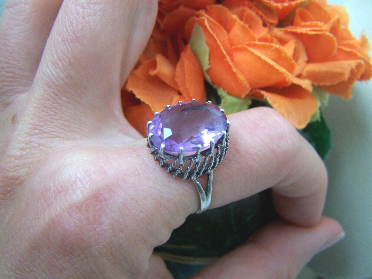 Solid amethyst shop ring