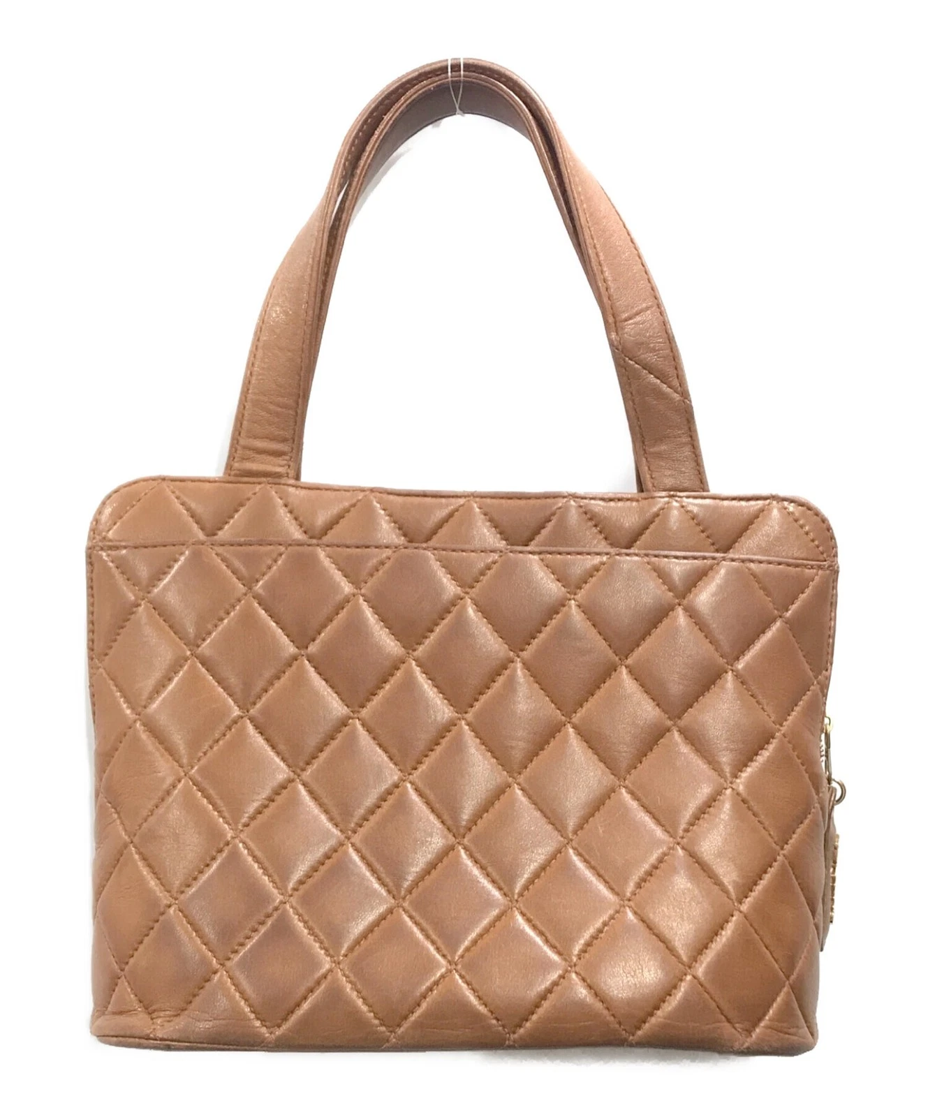 Chanel — Chanel Quilted Leather Handbag Brown #TFB3998