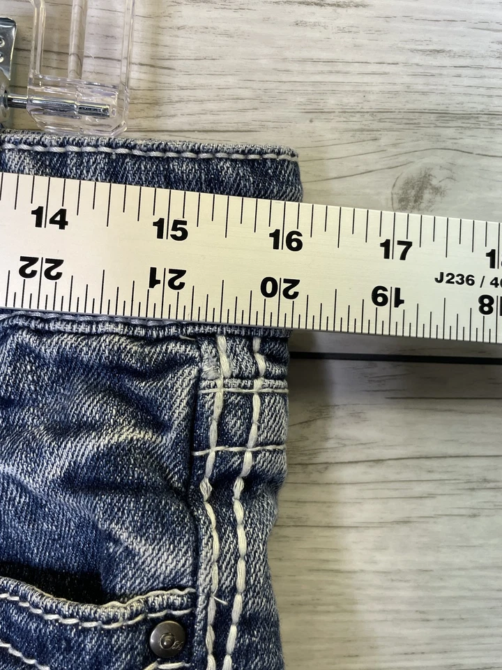 Daytrip Gemini Shorts Womens 28 Blue Denim Sequin Distressed Frayed Jean Summer - Image 3 of 4