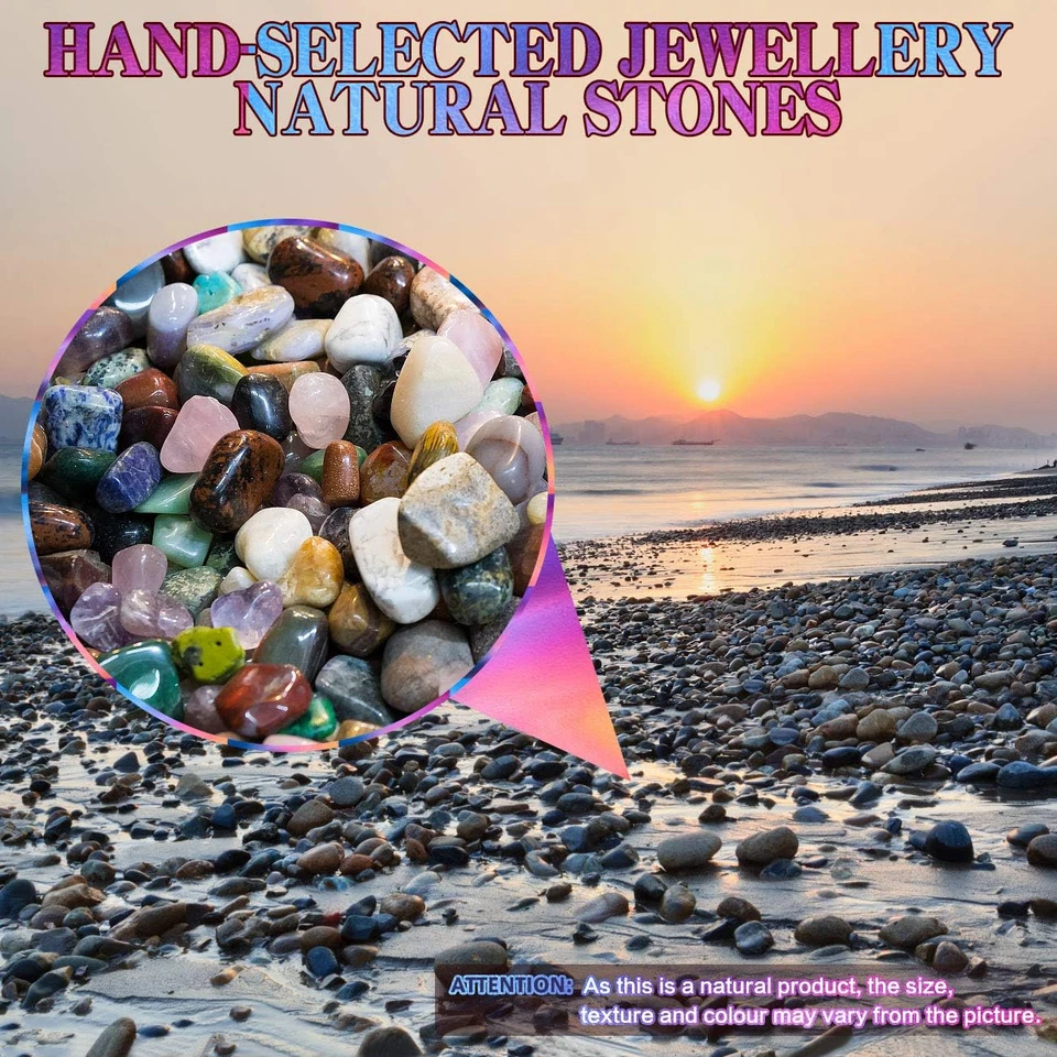 Bunter Edelstein Set,Mix Natürliche Halbedelsteine,Edelsteine Für Kinder Schatzs - Bild 2 von 4
