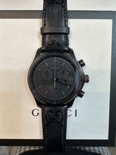 Gucci G Timeless Chronograph Date Quartz Watch 44mm Leather Strap