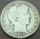 US 1913-D Barber Half Dollar  **