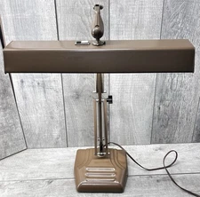 Lrg Industrial Floating Head DRAFTING DESK Table LAMP Art Deco MCM 27”x18” VTG