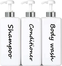 21oz Shampoo and Conditioner Dispenser (Set of 3) Modern Refillable Pump