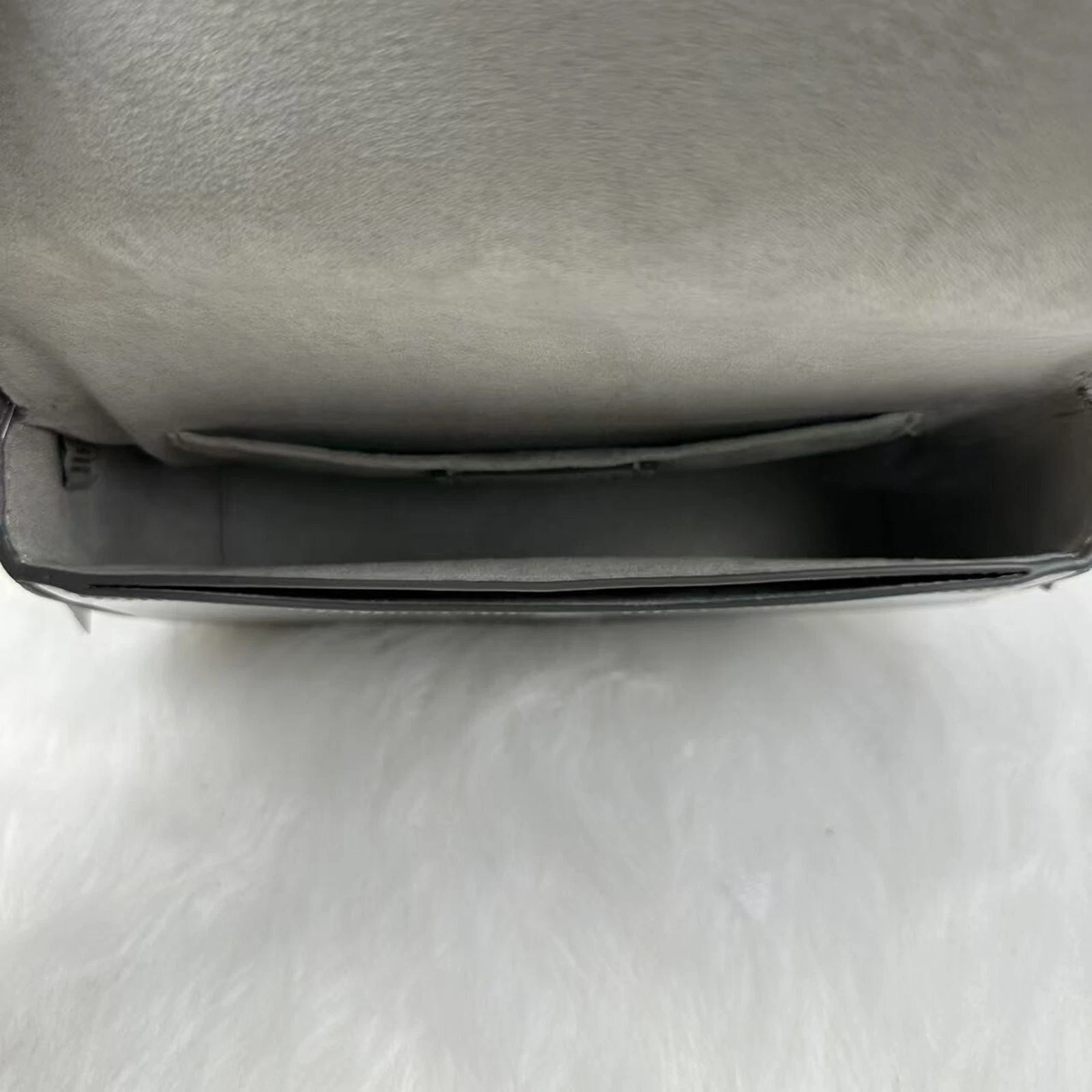 Borsa a tracolla Coach Andrea SMALL in pelle liscia argento argento chiaro CW023 nuova con etichette