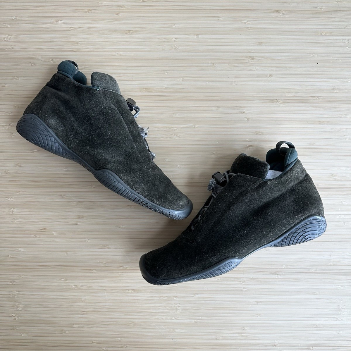 Vintage Prada Sport Boots F/W 1999 Green Suede Hiking Boots