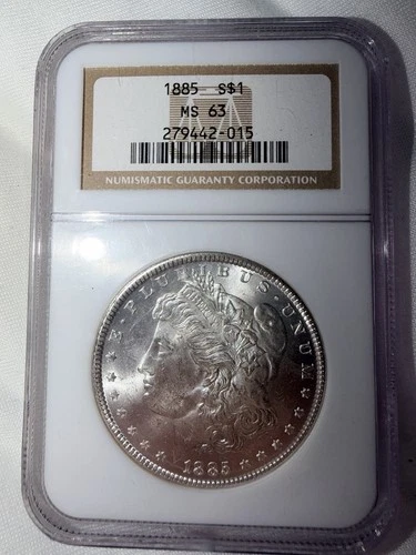 1885 Morgan Silver Dollar $1 NGC MS63 | 90% Silver | Older NGC Holder