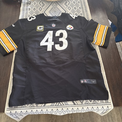#ad Nike On Field Troy Polamalu #43 Steelers jersey size 60 NFL Players “C” Patch $180.00