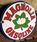 VINTAGE MAGNOLIA GASOLINE PORCELAIN SIGN GAS STATION PUMP MOTOR OIL SERVICE — photo 2