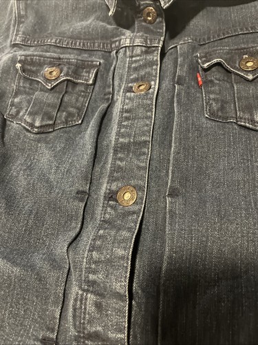 Levi Trucker Jacket Unisex Youth X Large 15 Yrs Denim Pockets See Photos - Picture 13 of 14