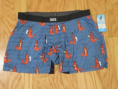 SAXX Mens Droptemp Cooling Mesh Boxer Brief Ballpark Pouch Lobsters XXL