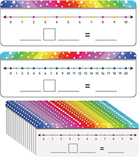 26 Packs Number Line Dry Erase Boards Cards, Double Sided Writable and Erasable