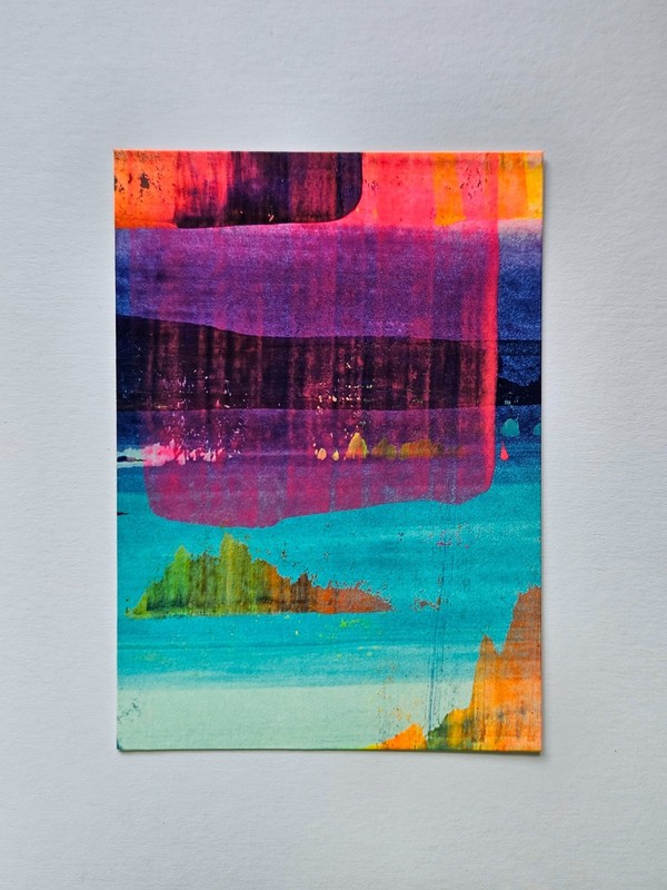 ACEO Original Acrylic Abstract Landscape Jackie T Creates Series 24 #6/16