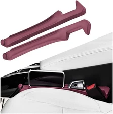 2PCS Car Seat Gap Filler Organizer,3 in 1 Side Premium Red with Hook 