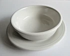 Fiesta Ware Vintage White 5.5" Bowl + 7" Plate Salad Side '86 Homer Laughlin USA