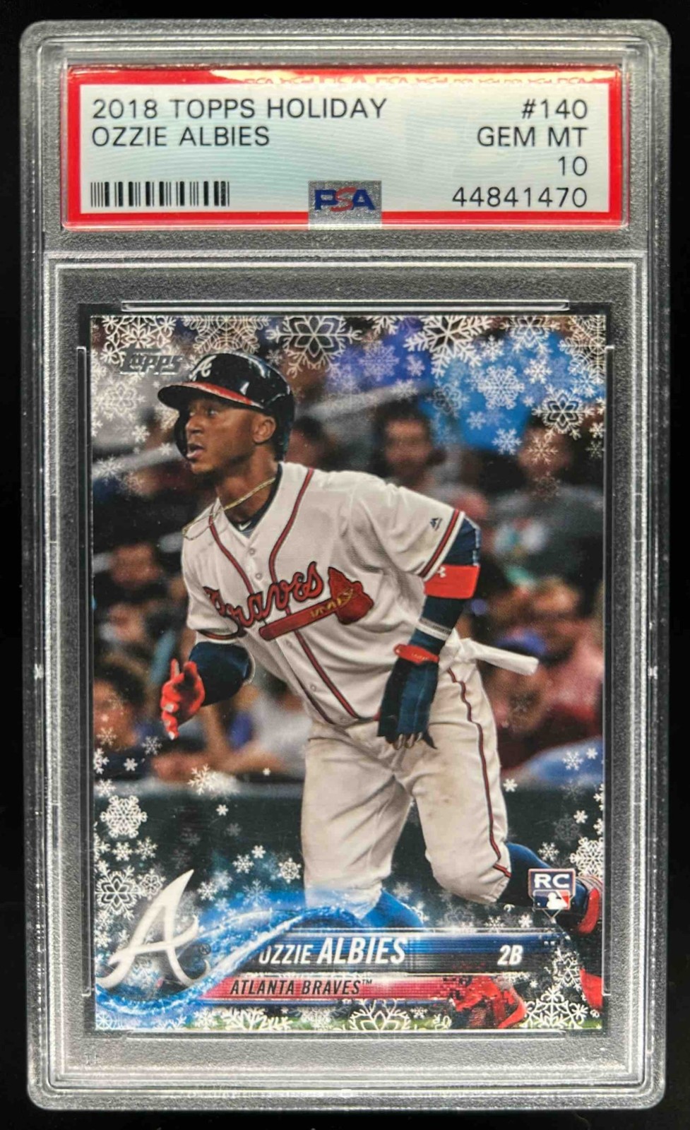 2018 Topps Holiday Ozzie Albies RC Rookie #HMW140 Braves PSA 10