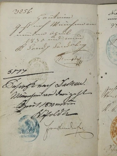 Libro escursionistico passaporto sellaio Svizzera Aarau passport - manoscritto polizia 1839 - Foto 9 di 12