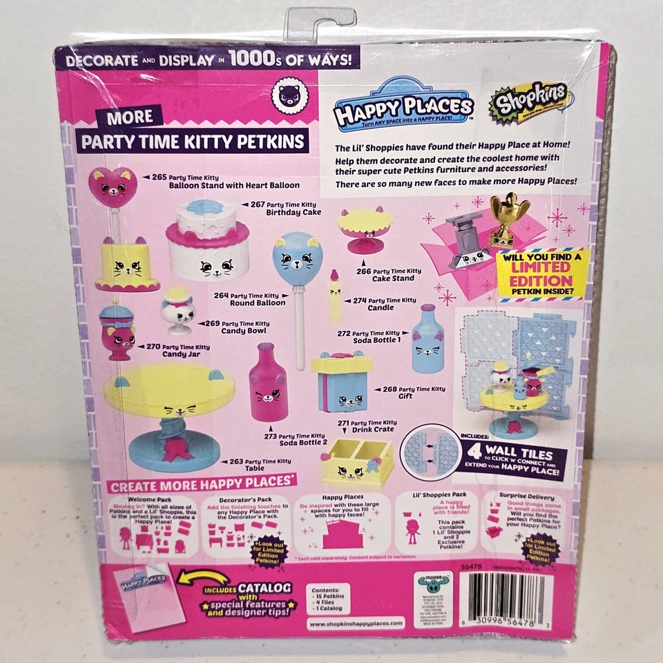 NIB Shopkins Shoppies Happy Places Decorator's Pack PARTY TIME KITTY 56478 - Image 4 of 4