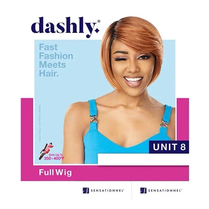 Peluca Completa Sensationnel Dashly Bob Corta - UNIDAD 8 Casno Rojizo Claro Ombre Cobre  Foto 4 de 4