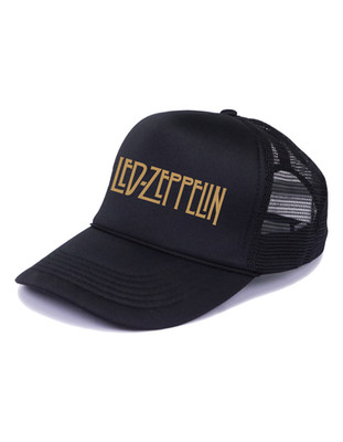 LED ZEPPELIN GOLD LOGO TRUCKER SNAPBACK HAT UNISEX ADULTS
