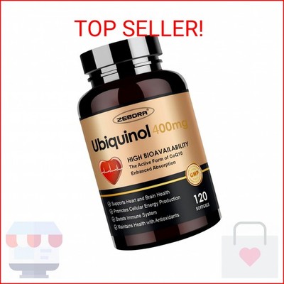 ZEBORA Ubiquinol CoQ10 400mg Softgels with Vitamin C & Vitamin E & Selenium, Max
