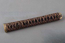 Braun Tsuka Griff Echte Rayskin 26 cm für japanisches Samurai Katana Schwert ﻿