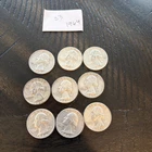 Set 9 Silver Quarters 90% Silver  1964 Quarters random mints/circulated lot  #33