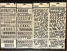 American Crafts Thickers Letter Stickers BLACK Varieties Chipboard, Puffy +BONUS