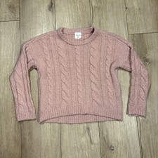 Abercrombie Kids Cable Chunky Knit Sweater Girls Size 7/8 Pink Long Sleeve