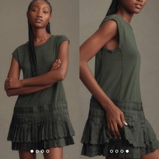 Daily Practice by Anthropologie Solid Set Mini Dress Small Dark Green