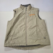 LL Bean Mens Medium Tan Full Zip Fleece Lined Vest The New School Tishman 228963