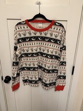 Hanna Andersson The Nightmare Before Christmas Fair Isle Long John pajama top XL