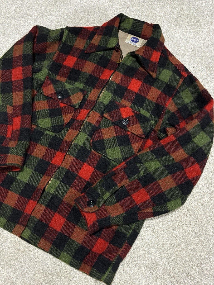 Vintage Pilgrim Jacket Mens Medium Wool Plaid Mackinaw Sears