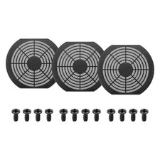 3Pcs 170mm Fan Filter Grill Plastic Ventilation Grill Cover with Screws, Black