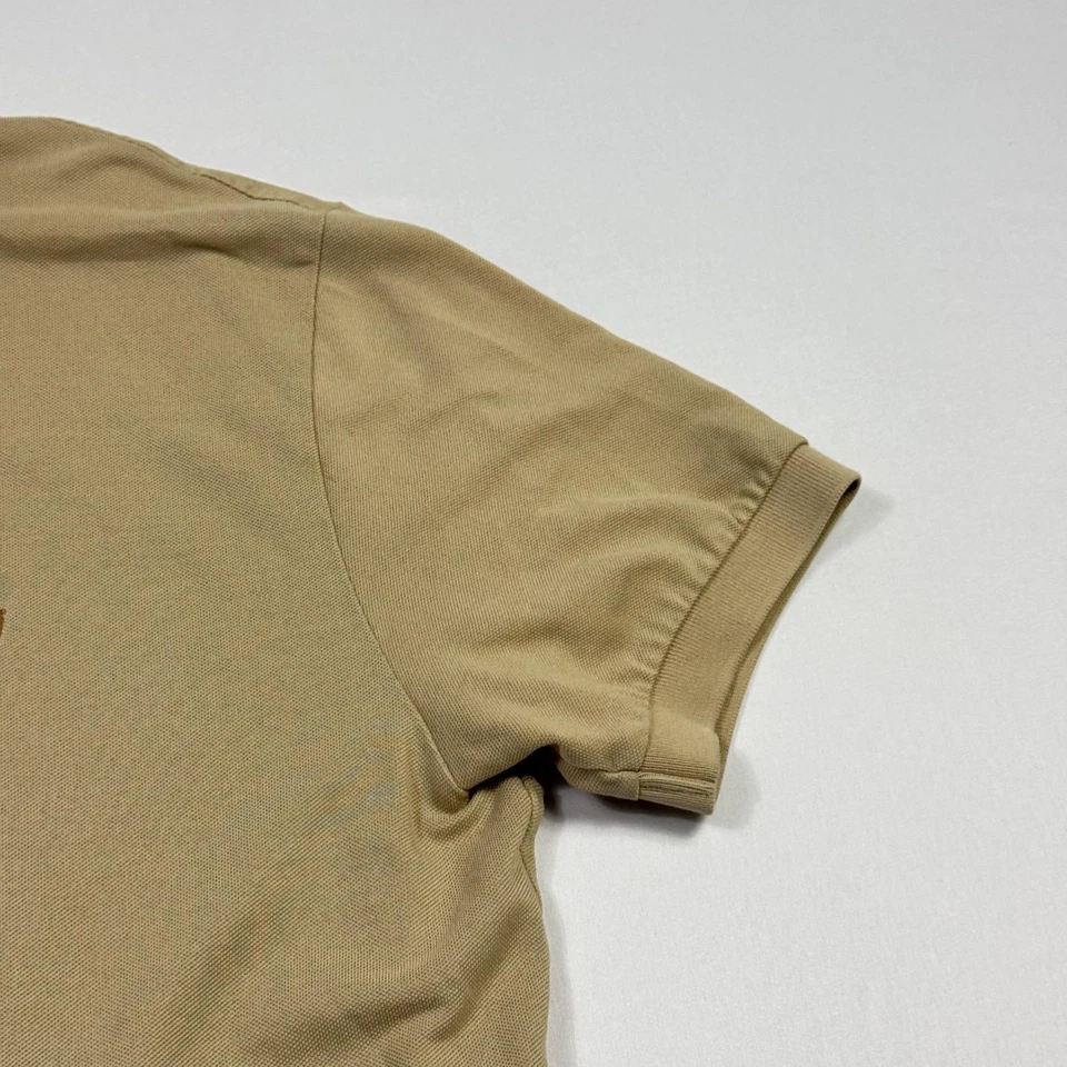 Polo Ralph Lauren Polo Shirt Mens Medium Tan 100% Pima Cotton Embroidered Pony - Image 3 of 4