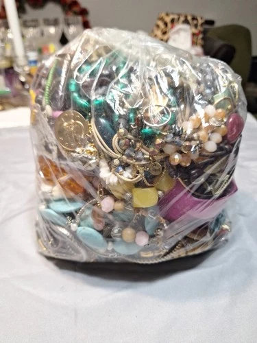 Vintage to Modern costume jewelry grab-bag lot #6, 8 pounds 11 ounces