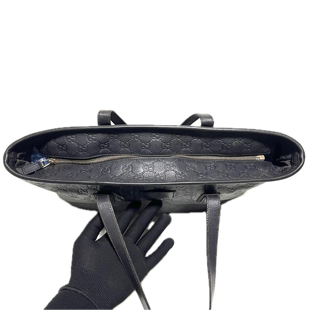 GUCCI Leather Shima Tote Bag Black Authentic Women's Fashion thumbnail 7