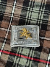 Scottish Golden Lion Rampant Badge kilt Belt Buckle Chrome Finish belt Buckle