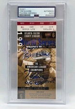 Tom Glavine Signed 95 World Series Game 6 Ticket Stub Inscribed PSA/DNA Braves