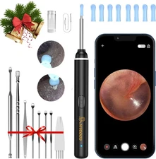 Ear Wax Removal Kit for Adults  - 1920P HD WiFi Otoscope with 6 LEDs & 7 Spoons