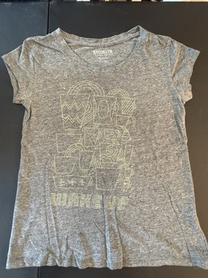 Brooklyn Industries Women s Gray Knit Short Sleeve Top Size M Wake Up