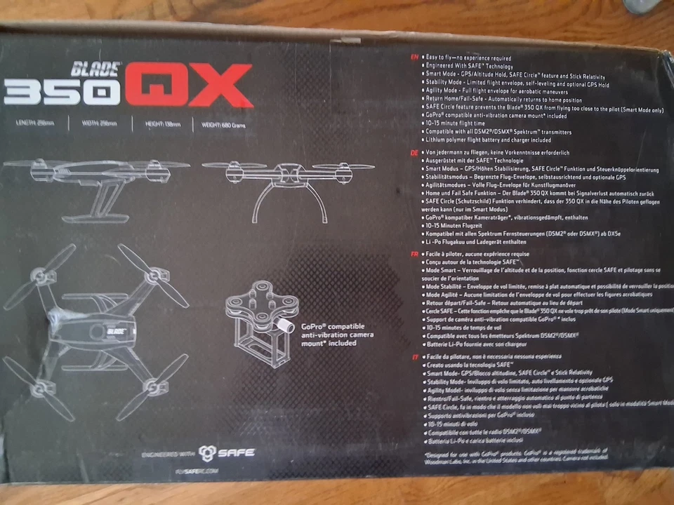 Blade 350 QX Quad Blade Drone (BNF) with Extra Battery Blades & Case New In Box - Image 3 of 4