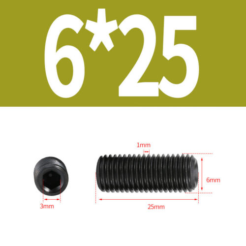 Black Concave Point Grub Screw Stainless Steel Hex Socket Set Screws M3 - M12 - Picture 45 of 83