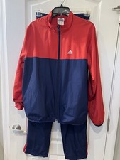 Vintage Y2K Adidas Men  s Blue  Red Tracksuit Jacket Large Pants Medium 2001