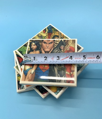 (6) Set sottobicchieri Marvel Comics - Superman, Spiderman, Wonder-women, Thor, ecc. - Foto 10 di 12