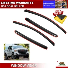 In-Channel Smoke Window Visors Fits 2015-2022 Chevy Colorado GMC Canyon Crew Cab