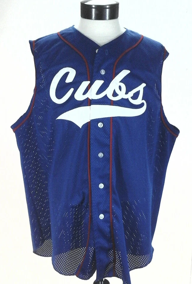 Camisa de béisbol de malla de CHICAGO CUBS Wilson EE. UU. Vintage cosida azul para hombre XXL Foto 2 de 4